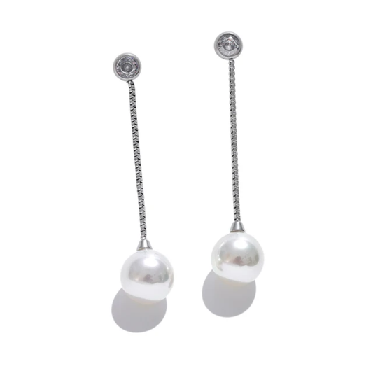 Camille Pearl Drops - Silver