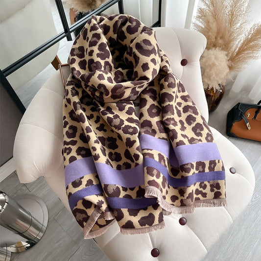 Savanna Leopard Print Scarf (Lilac)