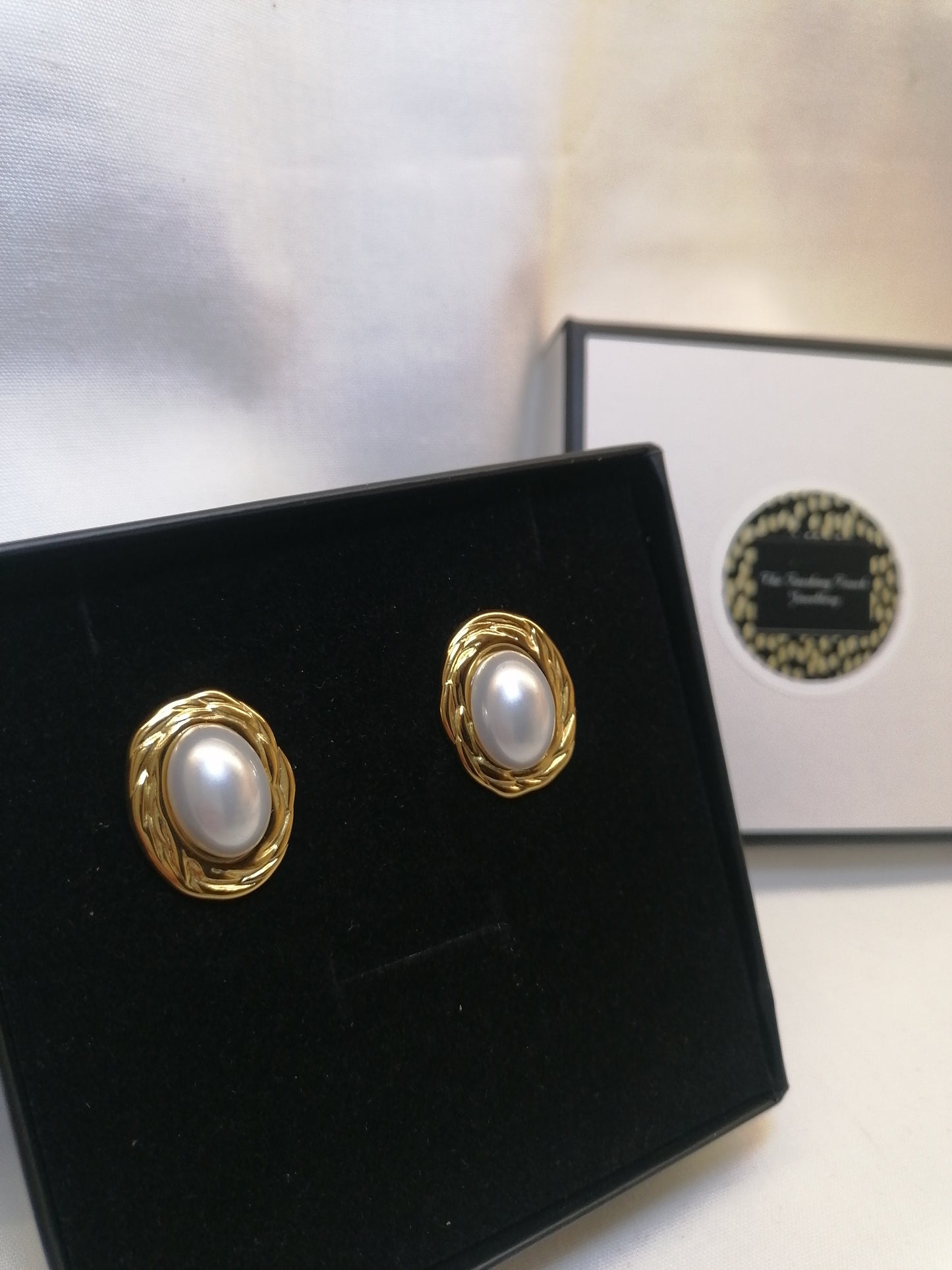 Ophelia Gold Twist Pearl Earrings