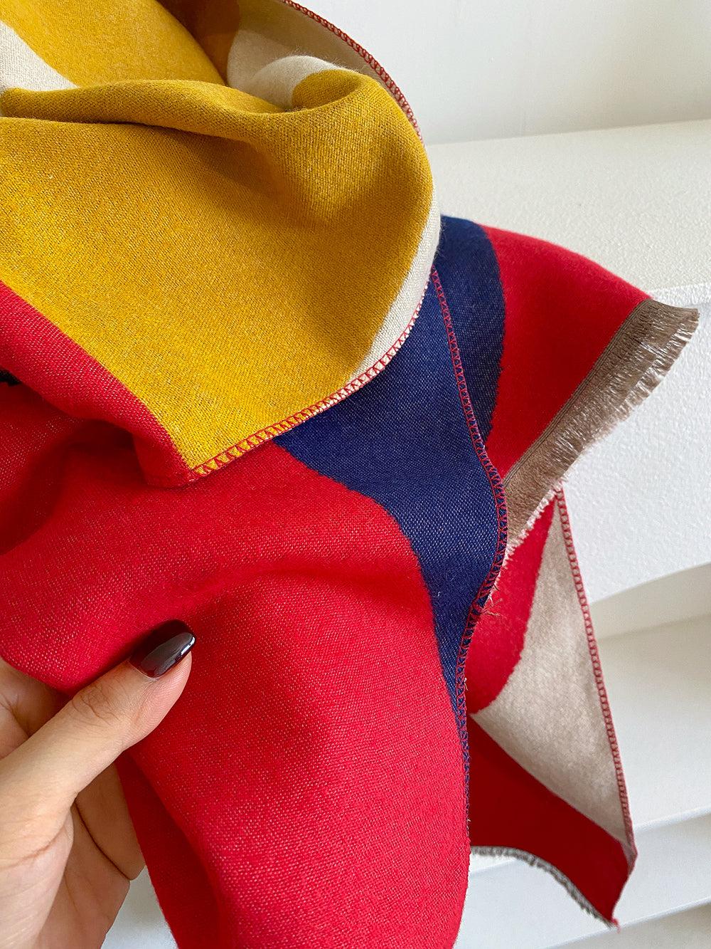 Cara Scarf Red/Mustard