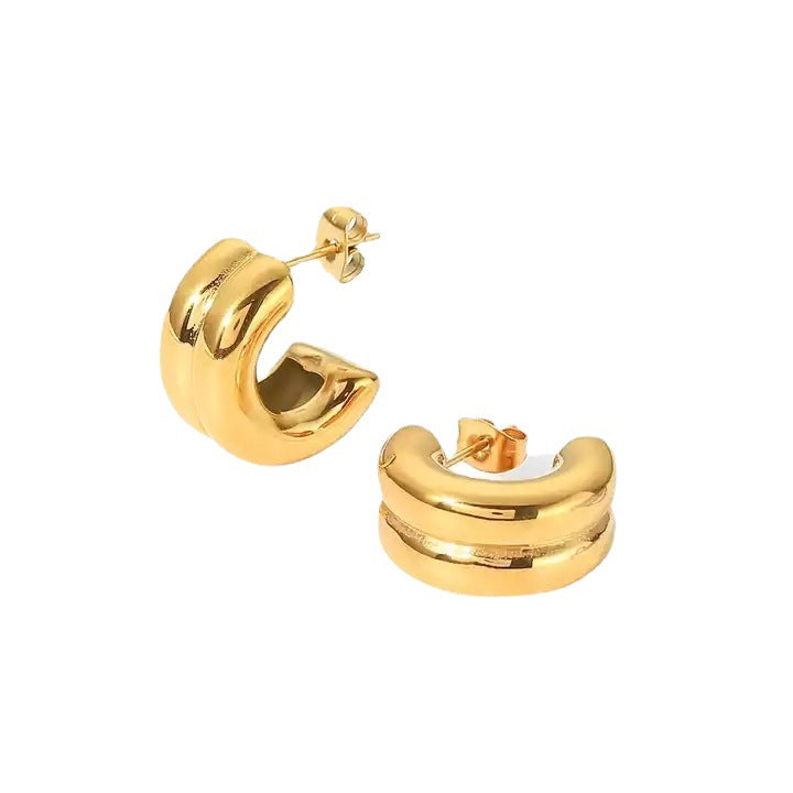 Half Hoop Earrings (Gold)