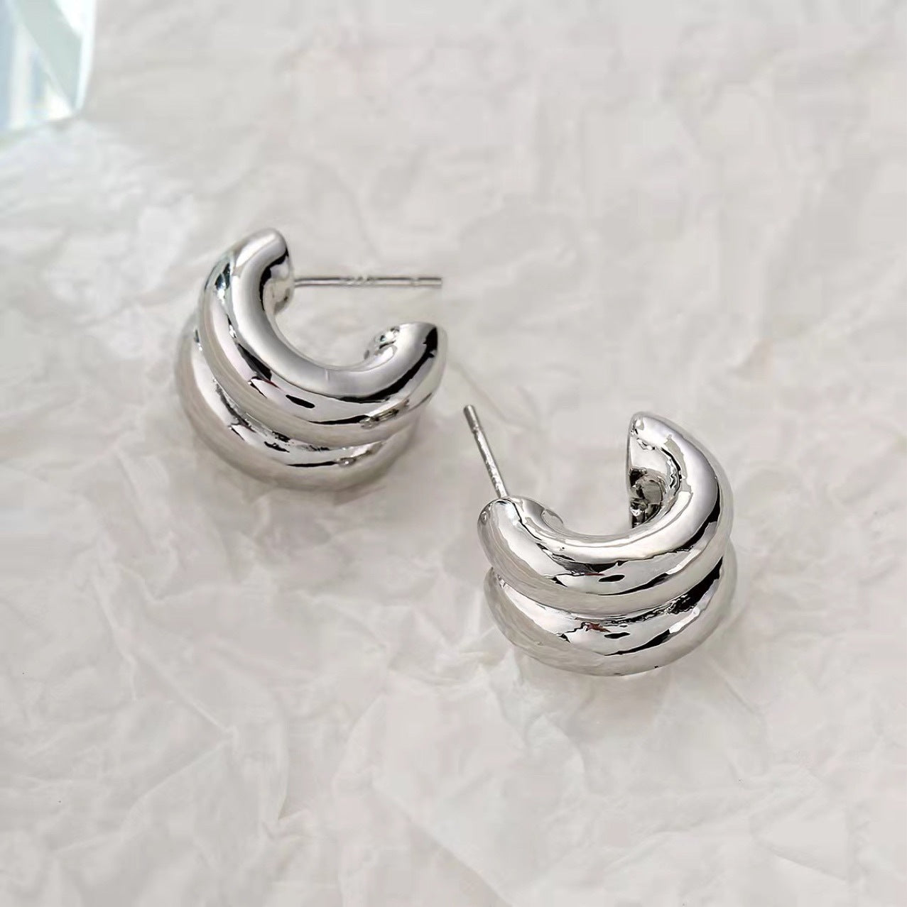 Half Hoop Earrings (Silver)