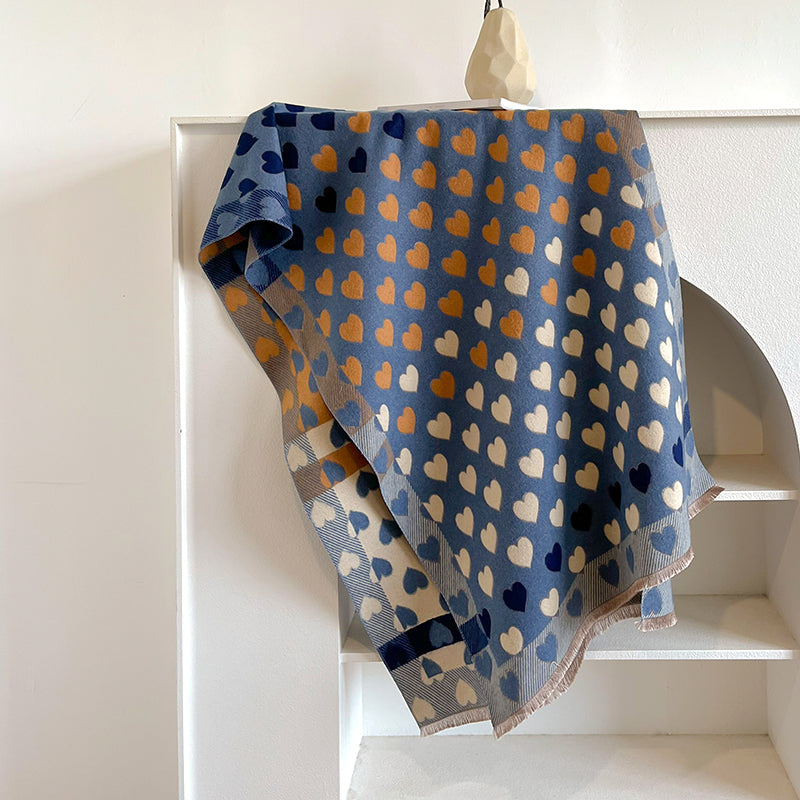 Love Heart Scarf Blue