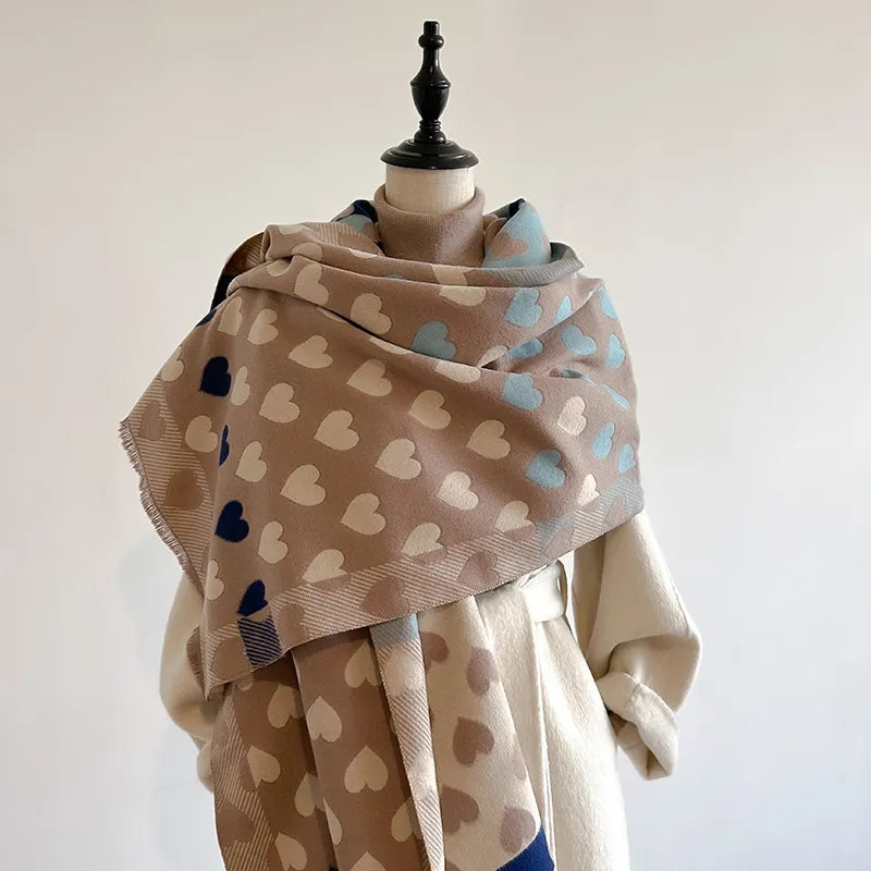 Love Heart Scarf Cream