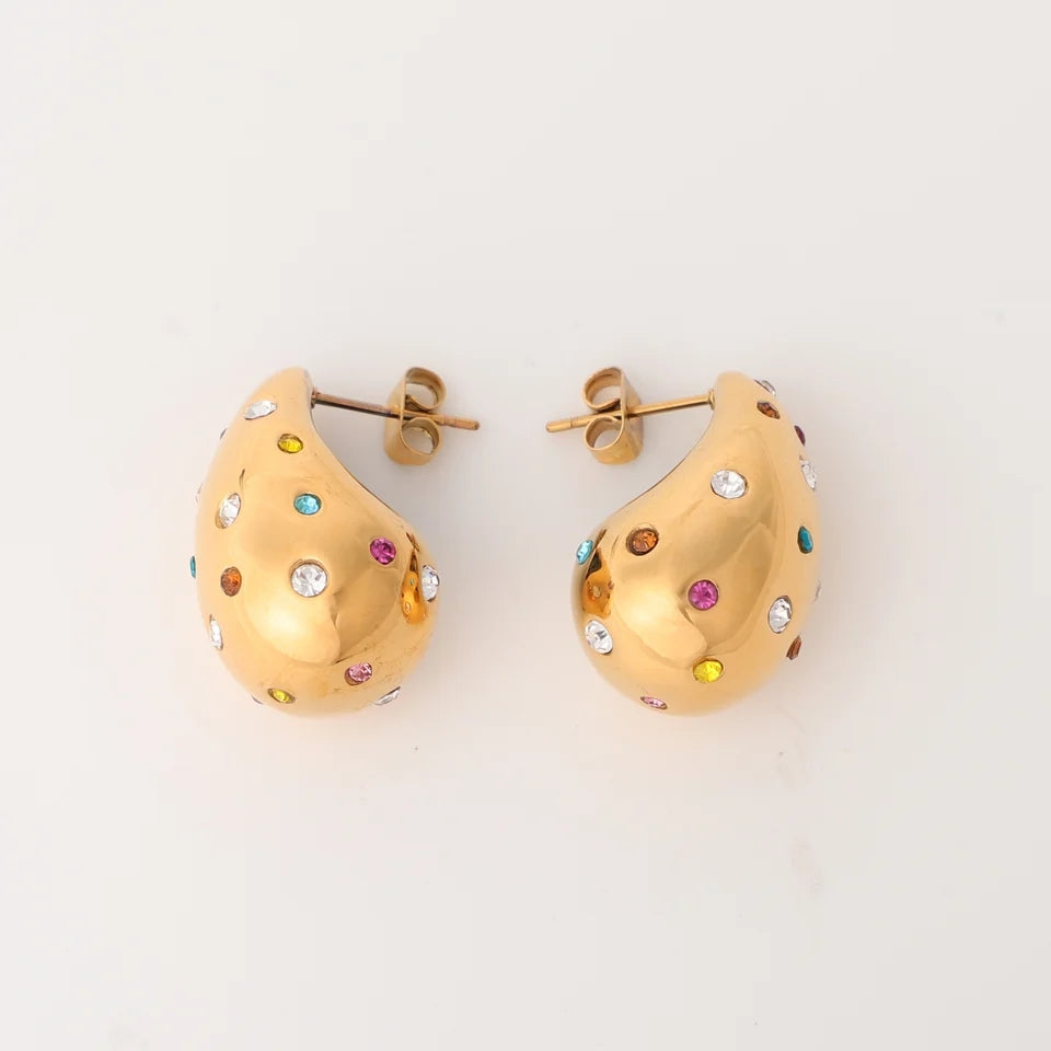 Chunky Coloured Waterdrop Earrings