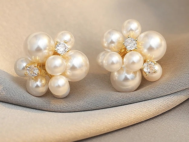 Pearl Cluster Earrings