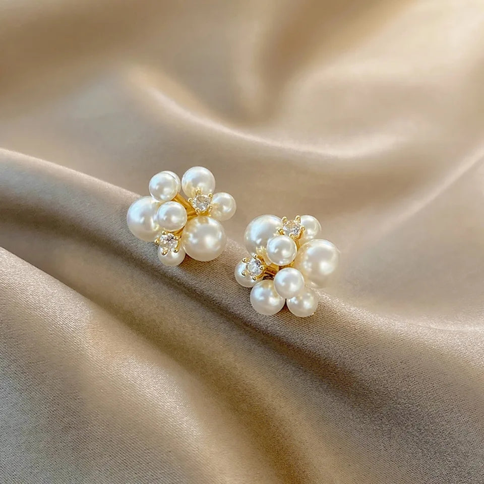 Pearl Cluster Earrings