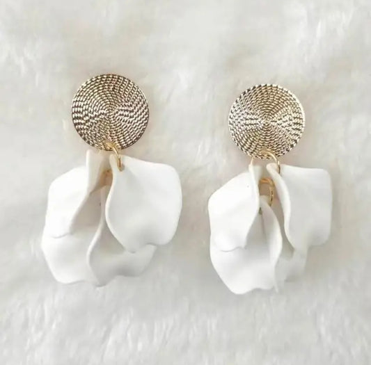 Bobbi White Petal Earrings