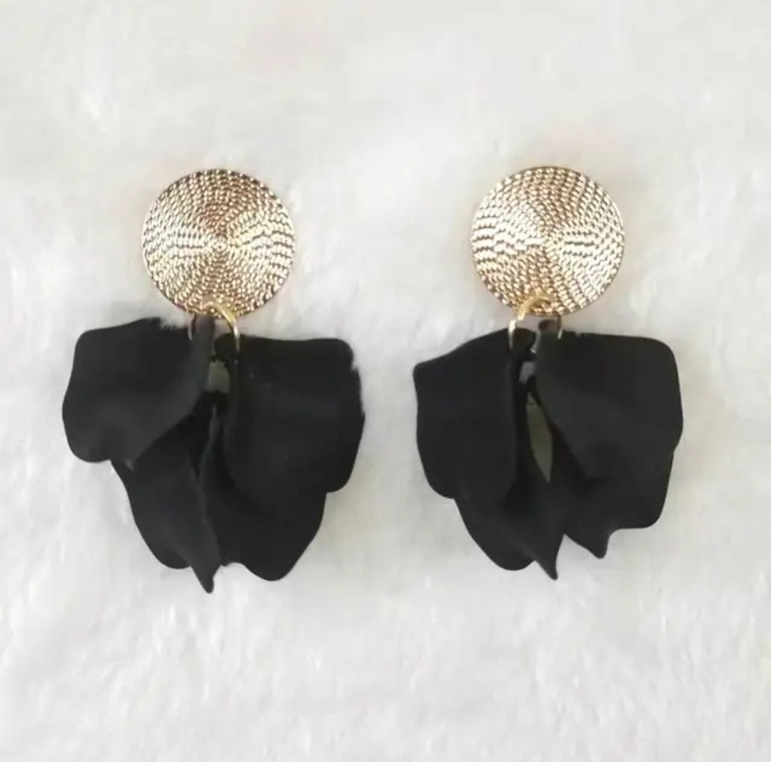 Bobbi Black Petal Earrings