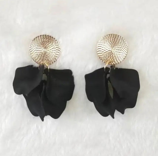 Bobbi Black Petal Earrings