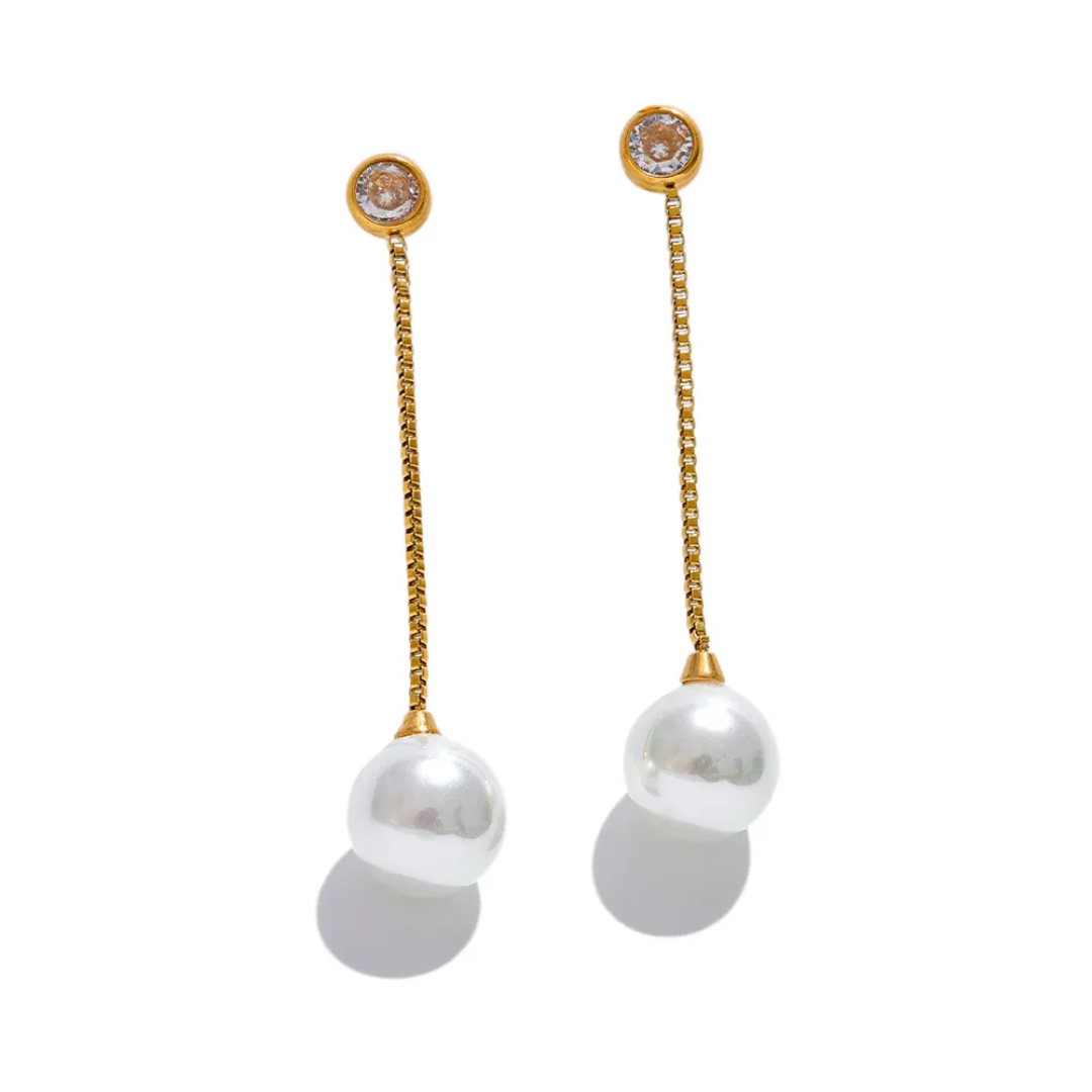 Camille Pearl Drop - Gold