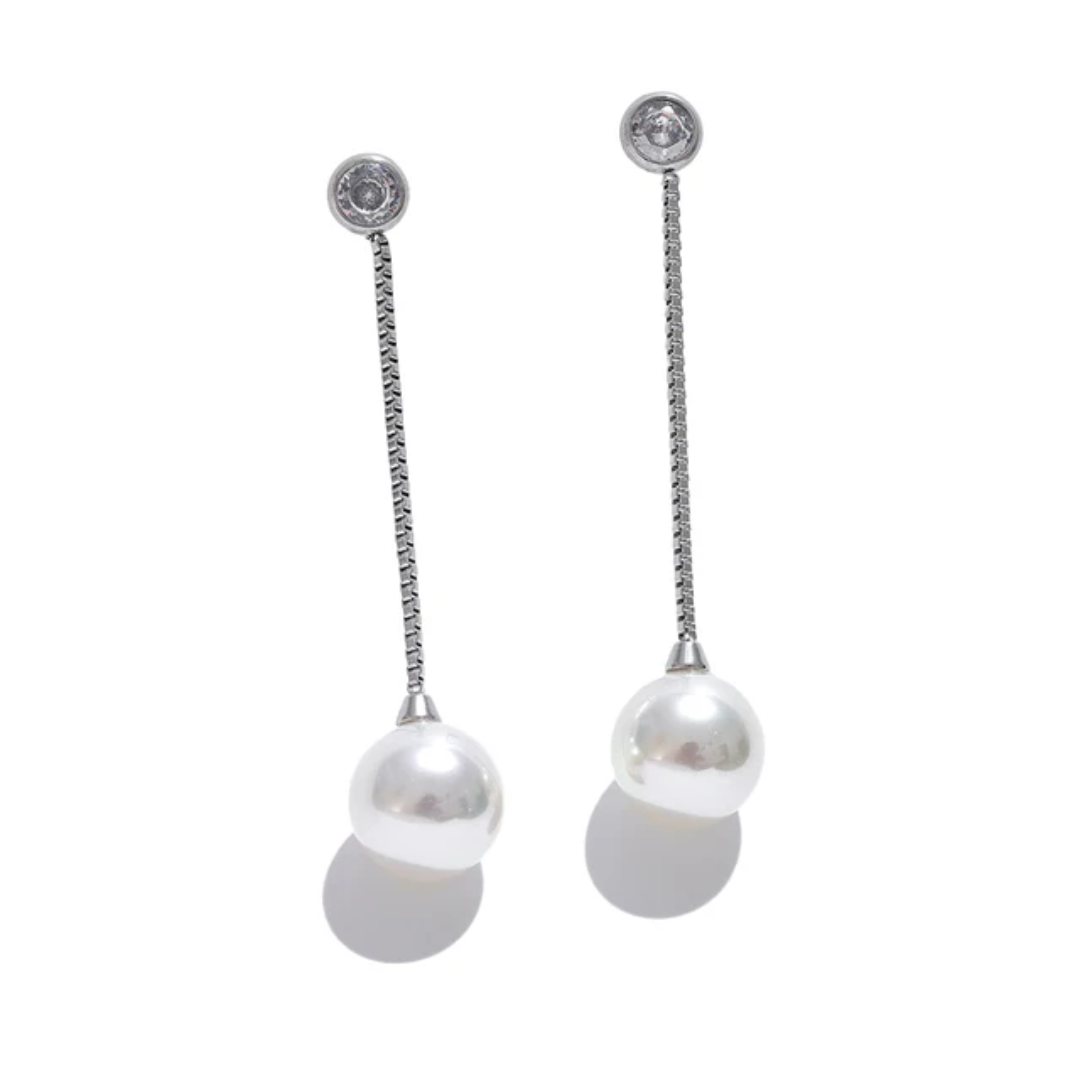 Camille Pearl Drops - Silver