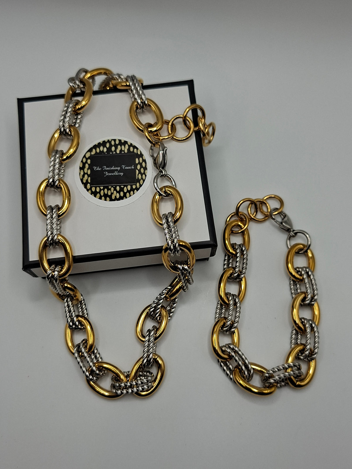 Sienna - Gold & Silver Chunky Necklace & Bracelet Set
