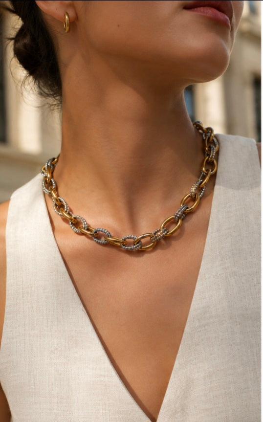 Sienna - Gold & Silver Chunky Necklace