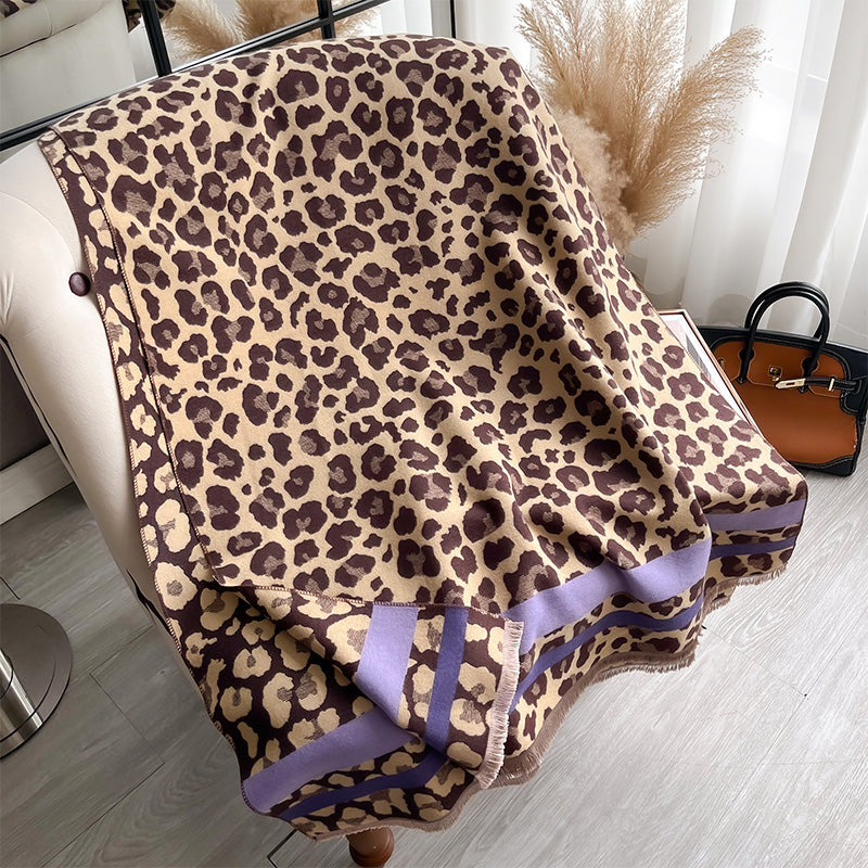 Savanna Leopard Print Scarf (Lilac)