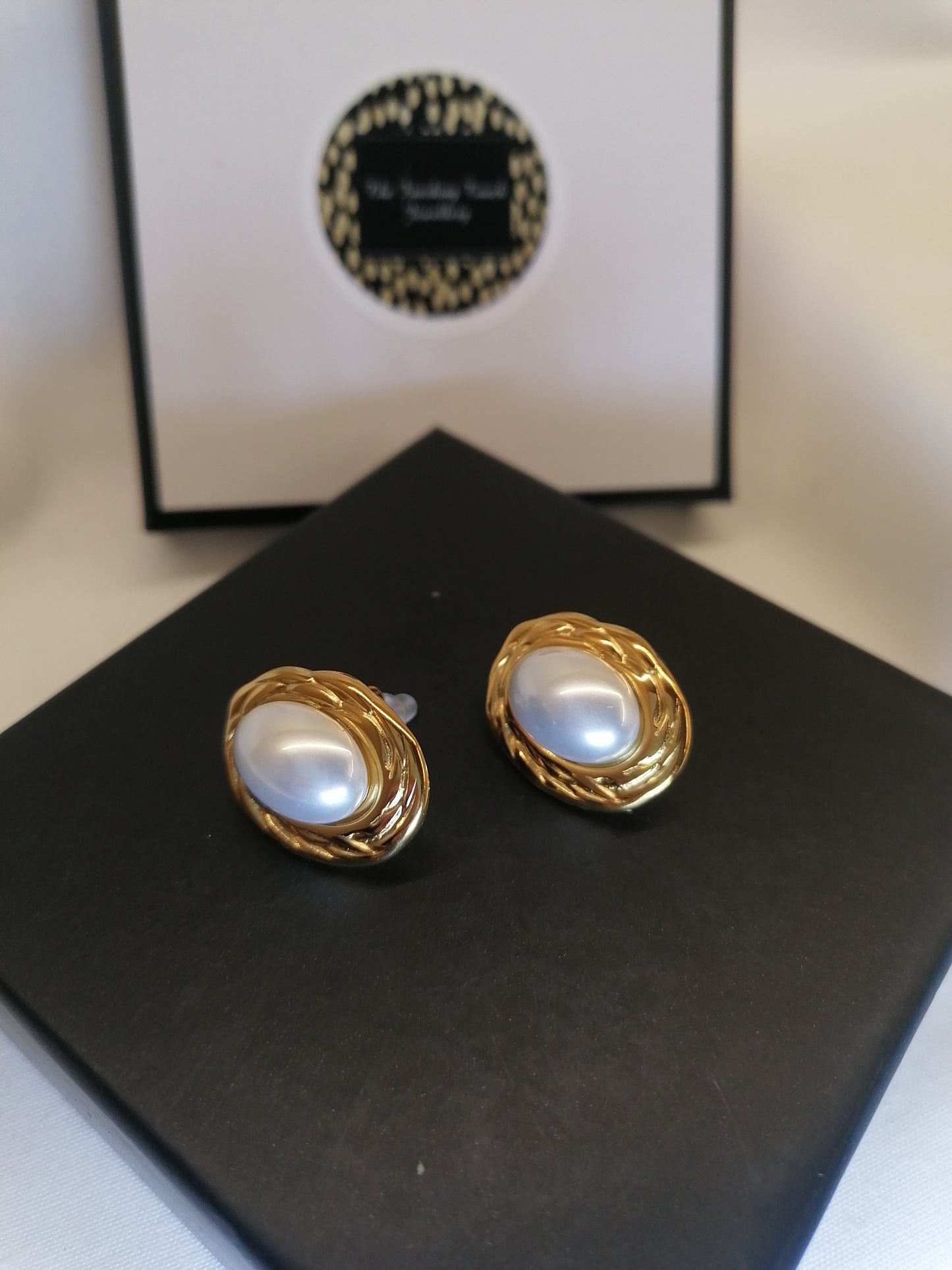 Ophelia Gold Twist Pearl Earrings