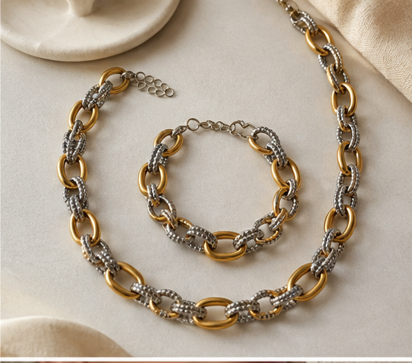 Sienna - Gold & Silver Chunky Bracelet