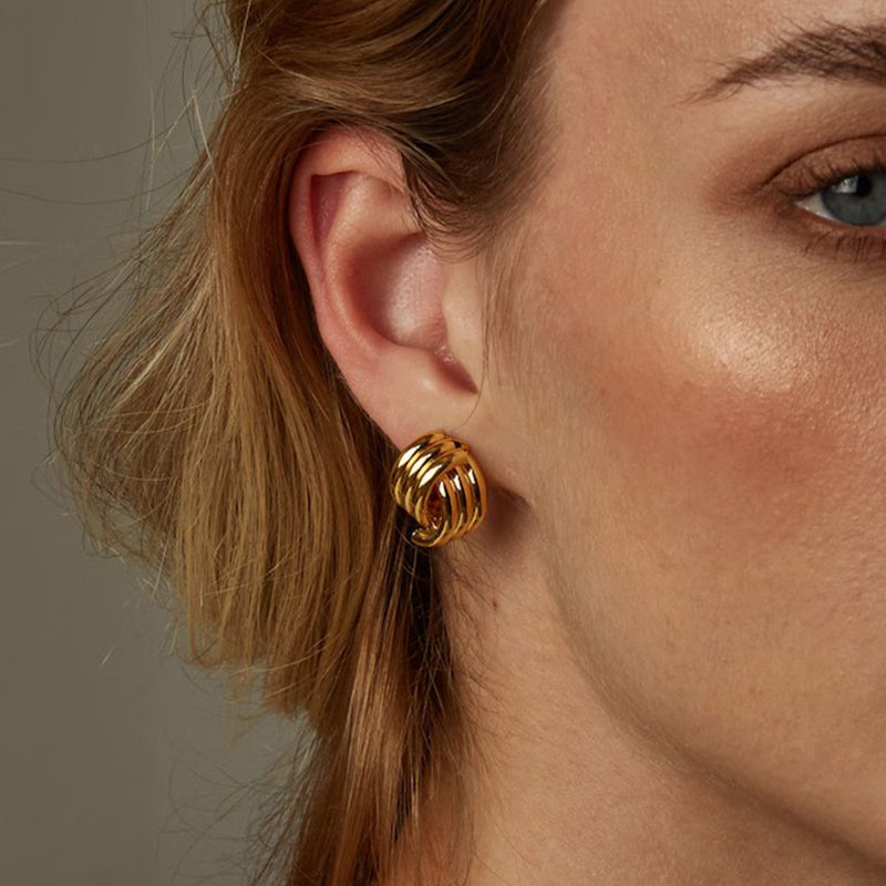 Small Ribbed Earrings