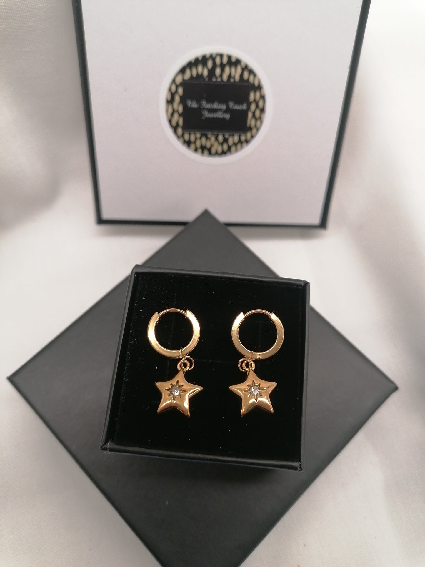 Starbeam Hoops – Star Charm Earrings