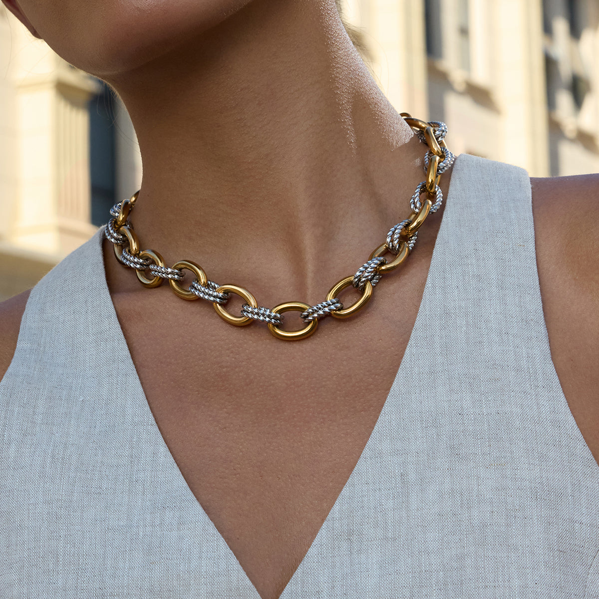 Sienna - Gold & Silver Chunky Necklace
