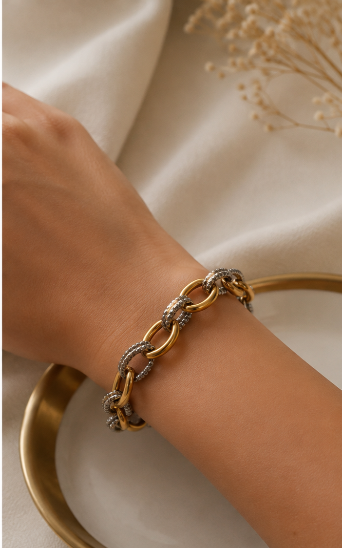 Sienna - Gold & Silver Chunky Bracelet