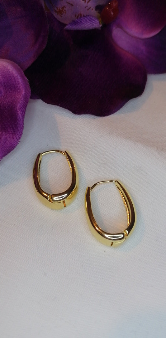 Dana Drop Hoop Earrings (Gold)